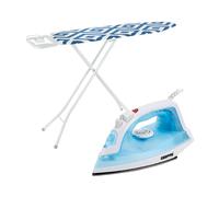 GEEPAS Steam Iron & ROYALFORD Ironing Board Combo Set| 1800W Iron with Fast Heat-Up Ceramic Soleplate Steam Control & 120ml Tank