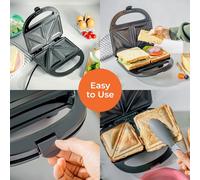 Geepas Toastie Maker | 2 Slice Sandwich Toaster, Cooks Delicious Crispy Sandwiches | 750W, 2 Slice Sandwich Press | Cool Touch Handle, Automatic Temperature Control & Non-Stick Plate