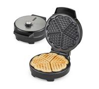 Geepas Waffle Maker 1000W Heart Shape Non-Stick Plates 5 Min Cooking In Black Black