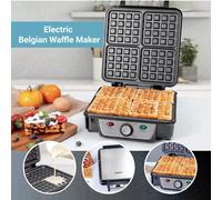 Geepas Waffle Maker 4 Slice Non-Stick in Silver Geepas Silver
