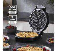 Geepas Waffle Maker - 5 Slice Heart Shaped Non-Stick Electric Belgian Waffle Maker with Adjustable Temperature Control - American Waffle Machine, Waffle Iron - 2 Years Warranty, 1000W, Silver & Black