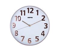 GEEPAS Wall Clock, 12 Non-ticking Analog Wall Clock 3D Rose Gold Dial