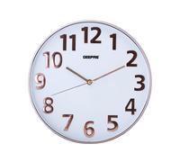 Geepas Wall Clock Modern Large Number Silent Round Clock Battery Operated in White Geepas White