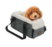 GeerDuo Center Console Dog Car Seat for Small Dogs, Dog Booster Seat with Upgraded Safety Tethers, Detachable Washable Pet Car Seat Travel Bed Under 25lbs