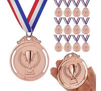 GeeRic 12PCS Medals, Metal Medal with Neck Ribbons for Kids/Adults/Student/Athlete 1st Medal Winner Medals for Competition/Sports/Party Decoration