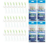 GeeRic 24 Pack Sea Fishing Rigs Mackerel Feather Rigs, Cod Herring Lure Hook Beach Pier Lure Fishing Rigs with Hooks for Freshwater/Saltwater