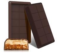 GeeRic 2PCS Dubai Deep Chocolate Bar Mold, Silicone Deep Upgraded Break Apart Non-Stick Easy Release Chocolate DIY Molds, Baking Molds for Wax Melts, Candy, Jell