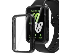 GeeRic 2PCS Screen Protectors Compatible with Samsung Galaxy Fit 3, Soft TPU Bumper Cases with Screen Protector Film, Ultra Slim Shockproof Full Coverage Protective Cover (Black*2)