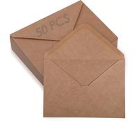 GeeRic 50 Pack Kraft Envelopes Self-Sealing, A7 Greeting Card Mailing Envelopes for Invitations Wedding Announcements Sage Kraft