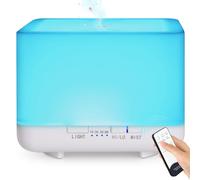 GeeRic 600ml Essential Aroma Diffuser, Ultrasonic Air Humidifier, Auto Shut-Off Air Purifier with 7Colors LED Light for Bedroom, Nebulizer for Spa and Yoga, White