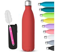 GeeRic 750 ml Stainless Steel Water Bottle, Thermos Bottle, Double-Walled Thermos Flask, 750 ml, Leak-Proof, BPA-Free, Rust-Free, Insulated Bottle, Keeps Cold, with Cup Brush, Cup Protection