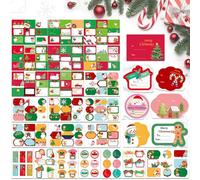 GeeRic Christmas Tags, 360Pcs Christmas Name Lable Stickers Presents Tag Xmas Santa Snowman Gift Boxes Stickers Present Decoration Label