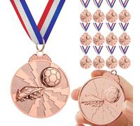 GeeRic Football Medals, Zinc Alloy Soccer Football Award Trophies Medal with Ribbon Medal Winner Medals for Competition/Sports/Party Decoration