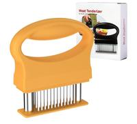 GeeRic Meat Tenderizer with 48 Stainless Steel Needle Blades, Meat Hammer with Non-Slip Handle for Beef Pork Chicken Turkey Fish Roast Meat Tenderloin, Tenderizing Steak Needle, Yellow