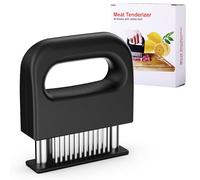 GeeRic Meat Tenderizer with 48 Stainless Steel Needle Blades, Meat Hammer with Non-Slip Handle for Beef Pork Chicken Turkey Fish Roast Meat Tenderloin, Tenderizing Steak Needle, Black