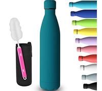 GeeRic Stainless Steel Water Bottle 1 Litre, Double-Walled Vacuum Insulated Metal Water Bottle 12 Hours Hot & 24 Hours Cold Drinks Cycling Bottles for Outdoor Sports Hiking Running 1000ml Dark Blue