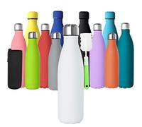 GeeRic Stainless Steel Water Bottle 500ml, Double-Walled Vacuum Insulated Metal Water Bottle 12 Hours Hot & 24 Hours Cold Drinks Cycling Bottles for Outdoor Sports Hiking Running 500ml White