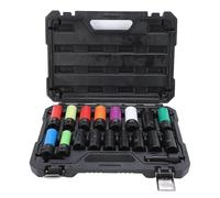 GEERYZHE 1/2in Drive Socket Set, 6 Point & 12 Point Double Ended Torsion Design, Wheel Hub Nut Socket with Extension Rod - Professional Grade