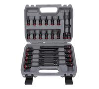 GEERYZHE 24pcs 3/8in Drive Impact Socket Set, S2 Alloy Steel Star Bit Sockets T10-T60, Includes 2in & 6in Extensions with Durable Blow Molded Box/Cover for Professional Mechanics