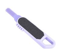 GEERYZHE 3 in 1 Foot File Toe Cleaner Foot Scrubber Heel Scraper Callus Remover for Wet Dry Dead Skin Removal Exfoliating Pedicure Tool Kit with Pumice Stone and Nail Brush for Soft (Purple)