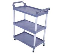 GEERYZHE 3 Tier Heavy Duty Commercial Utility Cart with 330lbs Load Capacity, Rolling Tool Storage Organizer for Mechanics Warehouse Garage - M Gray