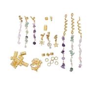 GEERYZHE 40Pcs Dreadlock Hair Beads Alloy Braid Hair Pendants Jewelry Gold with Storage Box for Men Women Care