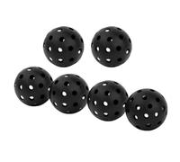 GEERYZHE 74MM Black Reusable PE Practice Balls with 40 Holes - Professional Indoor/Outdoor Training & Tournament Balls for Skill Development (6PCS)