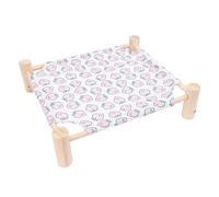 GEERYZHE Cat Dog Bed Hammock Anti Slip Comfortable Wooden Elevated Raised Pet Lounger - Portable Hammock Pet Bed for Indoor Outdoor Use, Cozy Resting Spot for Cats and Dogs, Durable Wood (Peach)