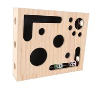 GEERYZHE Cat Interactive Puzzle Box Toy - Solid Wood Intelligence Training Maze for Indoor Kittens, Enrichment & Scratch Box for Kitty Entertainment & Mental Stimulation