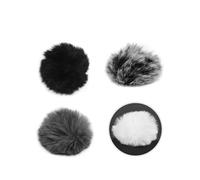 GEERYZHE Clamp/Holder-on Furry Windscreen for Lavalier Microphones - Soft Mic Muff Compatible with M1 & Most Lapel Mics, Reduces Wind Noise (Black)