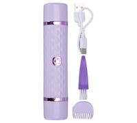 GEERYZHE Dual Head Hair Trimmer for Women & Men, Electric Bikini Trimmer with Stainless Steel Blades, IPX7 Rechargeable Body Groomer for Pubic Areas, Face, Legs, Underarms - Purple