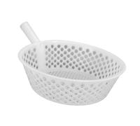 GEERYZHE Large Round Plastic Sieve with Handle - Thickened Garden Soil & Compost Sifter for Farming, Food Screening, Fish Shrimp Breeding - Durable White Sifting Pan