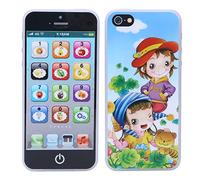 GEERYZHE Learn Spanish, Baby English Learning Machine Pocket Speech For Toddlers Learning Toys with Music Light Touch Screen Mobilephone Toy (Black)