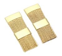 GEERYZHE Nail Art Bits Cleaning Brush Golden Copper Wire Tool for Manicure Pedicure Salon Home Use Professional Nail Drill Bit Cleaner Accessories (2pcs)
