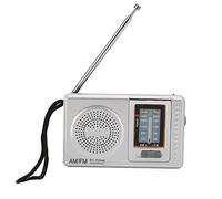 GEERYZHE Portable AM/FM Radio with Chip, 9.5x6x2.2cm,Built-in Speaker & Headphone Jack | Compact & Lightweight | Ideal for Home,Travel,Emergency&Gifts (Silver Grey,AA Batteries Not