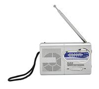 GEERYZHE Portable AM/FM Transistor Radio with Headphone Jack,Ultra Slim Design,Built-in Speaker,9.2 x 5.6 x 2.2 cm,Battery Powered Radio for Travel Outdoor,Emergency Kit,BBC News&Outdoor(Silver Grey)