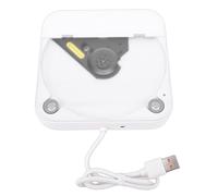 GEERYZHE Portable Car CD Player with USB & AUX Ports, Anti-Skip External CD Drive for Laptop, TV, Home Stereo Systems, Remote Control Included, White