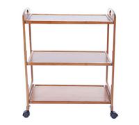 GEERYZHE Rolling Kitchen Cart, 3 Tier Moveable Kitchen Cart, Wooden Kitchen Trolley Rolling Storage Rack, Kitchen Storage Rack with 4 Wheels Kitchen Cart Microwave Stand for Home