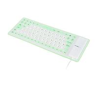 GEERYZHE Silicone Keyboard Silent Soft Comfortable USB Wired Fully Sealed Design Lightweight Portable Rubber Keyboard Silicone Keyboard for PC (Green)