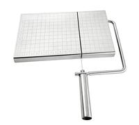 GEERYZHE Stainless Steel Cheese Cutter Board with Wire - Durable Metal Cheese Slicing & Butter Cutting Tool for Kitchen, Includes Cutting Board (with Scale)