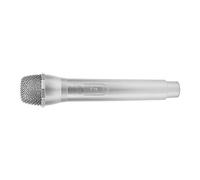 GEERYZHE Toy Microphone, Realistic Prop Microphone For Kids Fake Fake Pretend Play Toy For Karaoke Dance Shows Practice Prop (Silver)