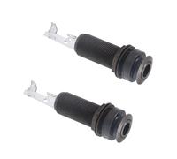 Geesatis 1/4" Metal Set of 2 Electric Bass Guitar Stereo Output Jack Socket End Pin Jack Socket Accessory