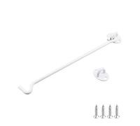 Geesatis 10 inch Cabin Hook Latch Eye Barn Door Latch Hook and Eye Latch Gate Latch Lock for Window, Cabinet, Door, Wood Fence (White)