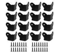 Geesatis 16 Pack Heavy Duty Iron Speaker Corner Guards,1.1 Inch Rounded Metal Protectors for Amplifier,Speaker Cabinets, Anti-Rust, Black (Includes Mounting Screws)