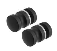 Geesatis 2 Pack Shower Glass Door Handle,Aluminum Alloy Sliding Shower Doors Knob,One Sided Pull Hardware Replacement Parts for Bathroom Glass Doors (Black)