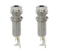 Geesatis 2 PCS Silver Guitar End Pin Jack Threaded Stereo Output Jack Socket for Electric Guitar, Metal, 1/4"