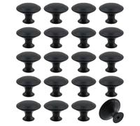 Geesatis 20 pcs Black Cabinet Knobs Round Brushed Nickel Drawer Knobs Modern Cabinet Door Knobs Kitchen Cabinet Knobs, with Mounting Screws, Knob Dia 1.2 inch