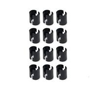 Geesatis 12 Set / 24 Pack Wire Shelving Shelf Lock Clips Black Split Sleeves Shelving Metal Rack Locking Wire Shelf Lock Clips, Diameter 1 Inch / 25mm