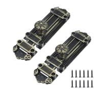 Geesatis 2Pcs Bronze Slide Door Bolt Gate Security Lock Latch Antique Sliding Door Window Latch, with Mounting Screws, Length 5 inch