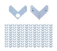 Geesatis 30 Set Photos Frame Picture Frame Bracket Fasteners Joint Flat Plate Bracket L Shape Corner Brace Plate Metal Brackets Hooks, 35 x 13 mm, Silver Tone